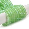 Transparent Glass Beads Strands, Faceted, Frosted, Half AB Color Plated, Rondelle, Light Green, 4~4.5x3.5~4mm, Hole: 1mm, about 105~110pcs/strand, 38~39cm