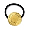 Ion Plating(IP) 304 Stainless Steel Hair Ties, with Nylon Cord, Flat Round, Golden, Inner Diameter: 45mm