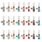 8Pcs 8 Styles Mixed Gemstone Chip Beads Glass Bottle European Dangle Charms, Alloy Large Hole Pendant with Glass Flower Charms, 36mm, Charm: 25mm, 1pc/style