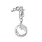 304 Stainless Steel Pave Clear Cubic Zirconia Clip on Belly Rings, Stainless Steel Color, Moon with Sun, 37mm