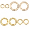 8Pcs 4 Styles Brass Twister Clasps, Long-Lasting Plated, Ring, Real 18K Gold Plated, 10x2mm, Inner Diameter: 6.5mm, 2pcs/style