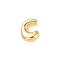 Brass Pendants, Real 18K Gold Plated, Letter C, 22.5x17.5x7mm, Hole: 3x3mm