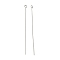 304 Stainless Steel Eye Pins, Stainless Steel Color, 60x0.6mm, Hole: 2mm, 100pcs/set