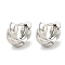 Brass Hoop Earrings, Real Platinum Plated, 12x6mm
