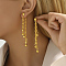 Geometric Hollow Tassel Earrings, Fashionable and Simple, Daily Wear, Real 18K Gold Plated, 80x15mm