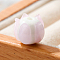 Handmade Lampwork Beads, Flower Shape, Pink, 12x10mm, Hole: 2mm