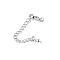 Brass End with Chain, with   Lobster Claw Clasps, Silver, 46mm