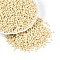 8/0 Baking Paint Glass Round Seed Beads, Lemon Chiffon, 3~3.5x2mm, Hole: 1~1.2mm, about 10000pcs/pound