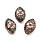 Handmade Cloisonne Beads, Oval, Coconut Brown, 19.5~20x13~13.5x9~9.5mm, Hole: 1.2mm