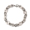 201 Stainless Steel Hollow Oval Byzantine Chain Bracelets, 304 Stainless Steel Clasps, Chain Mail Weaves Jewelry for Women Men, Stainless Steel Color, 8-1/2 inch(21.5cm)
