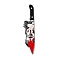 Printed Opaque Acrylic Pendants, Human, Knife, Human, 56x12x2.3mm, Hole: 0.8mm
