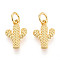 Brass Charms, Cactus, with Jump Ring, Real 18K Gold Plated, 13.5x9x2.5mm, Hole: 3mm