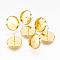 Brass Ear Studs Settings, Golden, Tray: 12mm, 12mm, Pin: 0.7mm