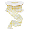 10 Yards Linen Ribbon for Sewing Decoration, Lattice, Yellow, 1-5/8 inch(40mm)