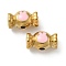 Ion Plating(IP) 304 Stainless Steel Beads, with Enamel, Real 18K Gold Plated, Candy with Rabbit Head, Pearl Pink, 10x18x10.5mm, Hole: 3mm