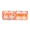 Electroplate Glass Beads, Column with Starfish Pattern, Light Salmon, 11.5~12x8~8.5mm, Hole: 1.2~1.4mm