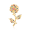 3Pcs Brass Micro Pave Cubic Zirconia Pendants, Flower of Life Charms, Real 18K Gold Plated, 30x17x8.3mm