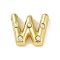 Brass Pendant, with ABS, Letter A~Z, Letter W, 18x21.5x6.5mm, Hole: 3.5mm