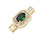 Brass Micro Pave Cubic Zirconia Box Clasps, with Glass, Rectangle, Real 18K Gold Plated, 20.5x10x10mm, Hole: 2.5x1mm