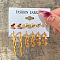Butterfly & Star & Round Alloy Earring Sets, Golden, 6~70mm, 6pairs/set