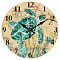 MDF Printed Wall Clock, for Home Living Room Bedroom Decoration, Flat Round, Sea Turtle, 300mm