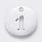 Non-Tarnish 304 Stainless Steel Pendants, Cut-Out, Hollow, Flat Round with Number, Stainless Steel Color, Num.1, 19x1.5mm, Hole: 2.5mm