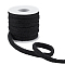 10Yard Solid-colored Hollow Out Polyester Ribbons, Clothes Accessories, Round, Black, 3/8 inch(10mm)