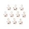 Crackle Opaque Acrylic Pendants, Star Charms, with Iron Flat Head Pins, Platinum & Golden, 14.5x11.5x7mm, Hole: 3.5mm