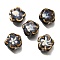 Handmade Porcelain Beads, Flower, Prussian Blue, 14.5x15x6.5mm, Hole: 2mm