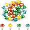 SUPERFINDINGS About 50Pcs Lampwork Mushroom Charms Pendants Colorful Mini Mushroom Charms Cute Plant Dangle Beads Charms for DIY Crafting Earring Bracelet Keychains Jewelry Making,Hole: 1.6~2mm
