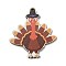 Wood Pendants, Thanksgiving Theme, Red, Bird, 49.5x45x3mm, Hole: 2mm