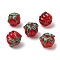 Handmade Lampwork Beads, Pumpkin, Red, 10x13x12.5mm, Hole: 1.2mm