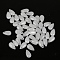 5Pcs Transparent Glass Beads, Top Drilled, Teardrop, White, 14x8mm, Hole: 1mm, about 5pcs/bag, 1bag/set