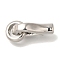 Brass Fold Over Clasps, Ring, Platinum, 21mm, Round: 9.5x9.5x3mm, Clasp: 16.5x9.5x4mm