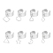 8Pcs 8 Style 304 Stainless Steel Open Cuff Rings Set, with Hollow Geometry Charms, Stainless Steel Color, Inner Diameter: 17~18mm, 1Pc/style