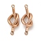 304 Stainless Steel Knot Links Connector Charms, Rose Gold, 21.5x9x5mm, Hole: 1.4mm