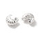 Brass Crimp Beads Covers, Cadmium Free & Lead Free, Silver, 4x2.5mm, Hole: 2.5mm