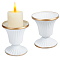 Iron Candlestick, White, 86x97mm, Inner Diameter: 83mm