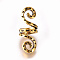 Adjustable Plated Alloy Hair Coil Cuffs, Dread Cuff Coil, for Hair Styling, Crown, Antique Golden, 25x9.5x10mm, Inner Diameter: 7mm
