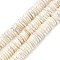 Electroplated Shell Pearl Beads Strands, Disc, Heishi Beads, Beige, 11.5x1.5~3mm, Hole: 0.5mm, about 150~158pcs/strand, 15.16~15.43''(38.5~39.2cm)