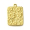 304 Stainless Steel Pendant Rhinestone Settings, Rectangle with Flower Charm, Golden, 18.5x13x1.5mm, Fit for 0.7mm Rhinestone, Hole: 1mm