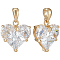 Beebeecraft 1 Box 4Pcs Cubic Zirconia Heart Charms 18K Gold Plated 18K Gold Plated Cubic Zirconia Love Pendant Charms with Hole for Jewellery Making Necklace Bracelet DIY Crafts