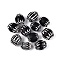 Handmade Millefiori Glass Barrel Beads, Chevron Beads, Black, 26~31x17~24mm, Hole: 2~11mm