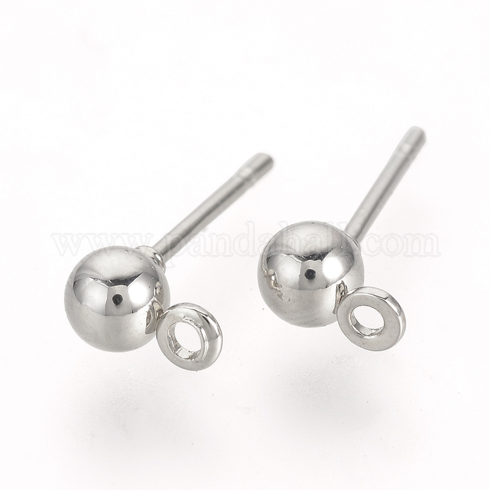 Wholesale Stainless Iron Ball Stud Earring Findings