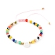 Electroplate Glass Nylon Thread Braided Bead Bracelets for Mom and Daughter BJEW-JB06359-04-3