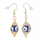 Round Lampwork Evil Eye Braided Dangle Earrings EJEW-JE04898-02-2
