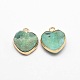 Electroplate Natural Druzy Crystal Charms G-A124-07C-1