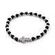 Natürliche Lava Rock Perlen Stretch Armbänder BJEW-JB04802-03-1