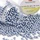 Pandahall elite 4mm aproximadamente 1000 uds cuentas de perlas de vidrio azul pizarra medio pequeño brillo satinado cuentas redondas sueltas en una caja para hacer joyas HY-PH0002-06-B-1