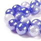 Perline rotonde di agata blu naturale elettrolitica G-P447-A01-01-3